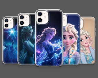 Funda para teléfono Frozen Princesa Elsa Disney para iPhone 17Pro, 16, 15, 14, 13, 12, Samsung S26, S25, S24, S23, A17, A57, A37 Pixel 10, 9