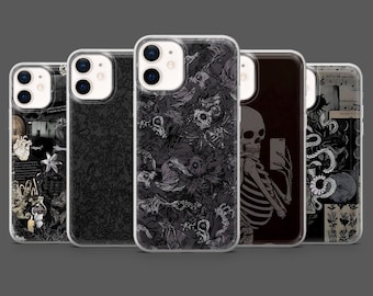Gothic Phone Case Cyber Sigilism Grunge Emo Cover for iPhone 17, 16, 15, 14, 13, 12, Samsung S25, S24, S23Fe, S22, A17, A26, A56, Pixel 10,9