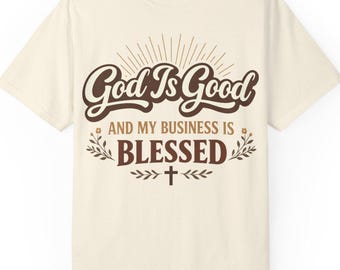 Camiseta para emprendedores cristianos – “Dios es bueno, bendice los negocios” Camiseta de negocios basada en la fe
