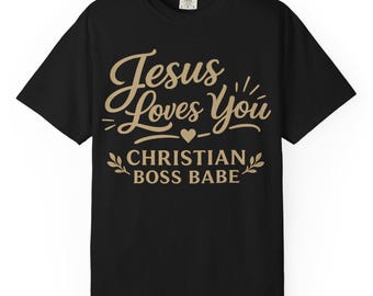 Camiseta de emprendedora cristiana – Camiseta de fe para mujeres emprendedoras con el lema "Jesús te ama", ropa de negocios cristiana