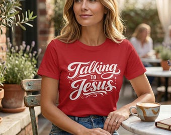 Camiseta de fe cristiana – Camiseta gráfica “Hablando con Jesús”, ropa cristiana inspiradora