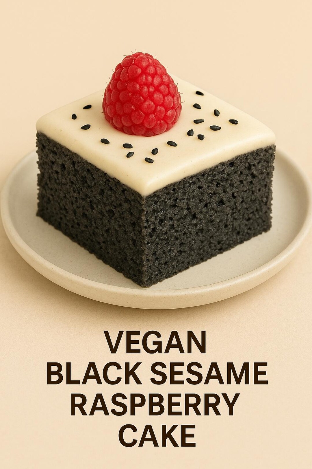 Vegan Black Sesame Raspberry Cake - Etsy
