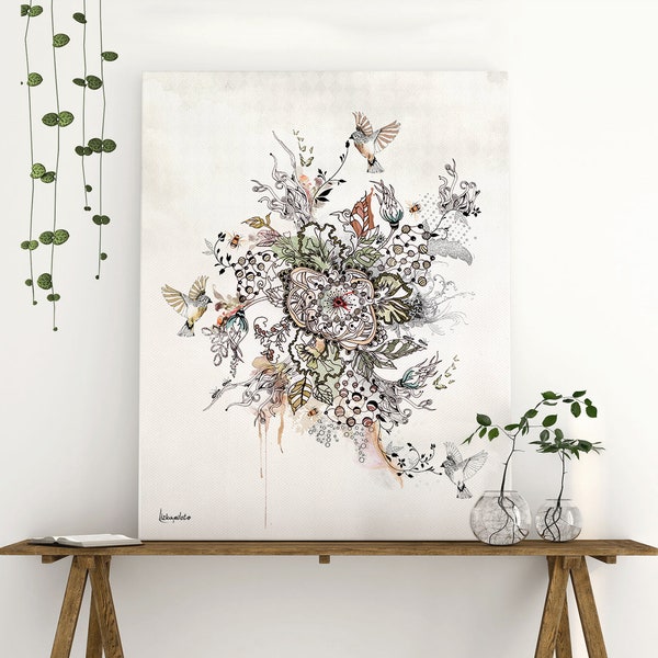 Floral Boho Wall Art, Modern Painting, Boho Home Decor, Modern Boho Art, Bohemian Wall Art, Modern Flowers Art, Boho Art Painting