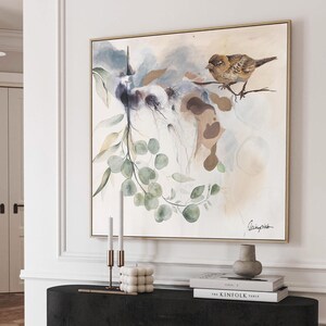 Sparrow Bird Art Print, Nature Wall Art Minimalist, Brown and Beige Wall Art, Neutral Colors Abstract Art, Bird Wall Art, Wildlife Artwork