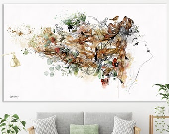 Extra Large Wall Art, Modern Woman Painting, Colorful Wall Art, Large Canvas Print, Woman Abstract Painting, Large Colorful Painting, Canvas