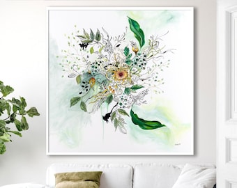 Liz Kapiloto Original Painting on Canvas, Modern Floral Wall Art, Large Original Art, Wildflower Art, Contemporary Huge Painting, Modern Art