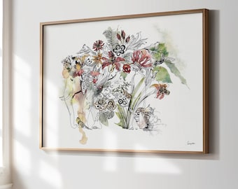 Arte bohemio moderno, lámina de elefante, arte bohemio, arte indio, obra de arte de elefante, pintura de elefante, decoración de pared de elefante, arte mural indio