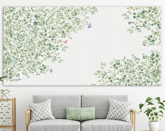 Nature Wall Art, Large Wall Art Canvas, Abstract Tree Painting, Large Living Room Wall Art, Abstract Nature Art, Large Horizontal Wall Art