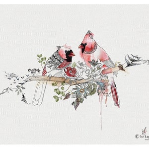 Cardinal Bird Art, Bird Print, Red Watercolor Art, Valentines Day Gift, Cardinal Art, Bird Wall Art, Bird Watercolor Print