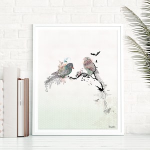 Birds Print of Watercolor Bird Painting, Watercolor Art, Bird Decor, Bird Wall Art, Watercolor Painting, Watercolor Print, Bird Art Prints
