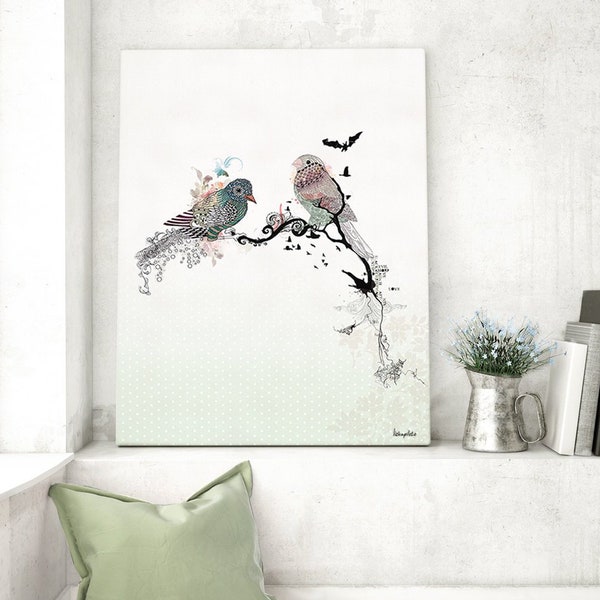 Birds Giclee Print, Birds Watercolor Painting, Fine Art Print, Minimalist Art Print, Modern Wall Art, Modern Watercolor Painting, Giclee art