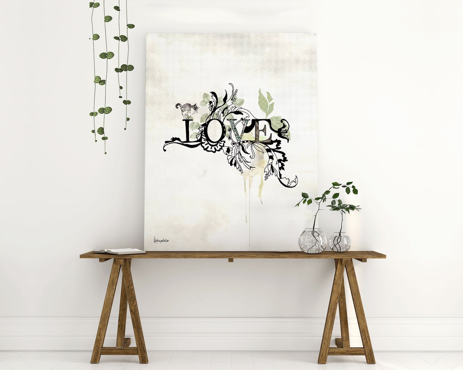 Large Love Wall Art Minimalist Bedroom Art Love Typography - Etsy
