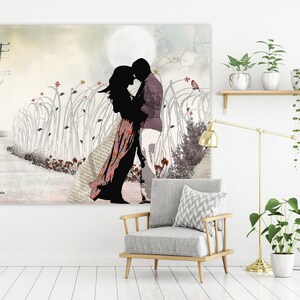 Large Wall Art, Love Painting, Love Couple Paintings, The Kiss, Canvas Print image 8