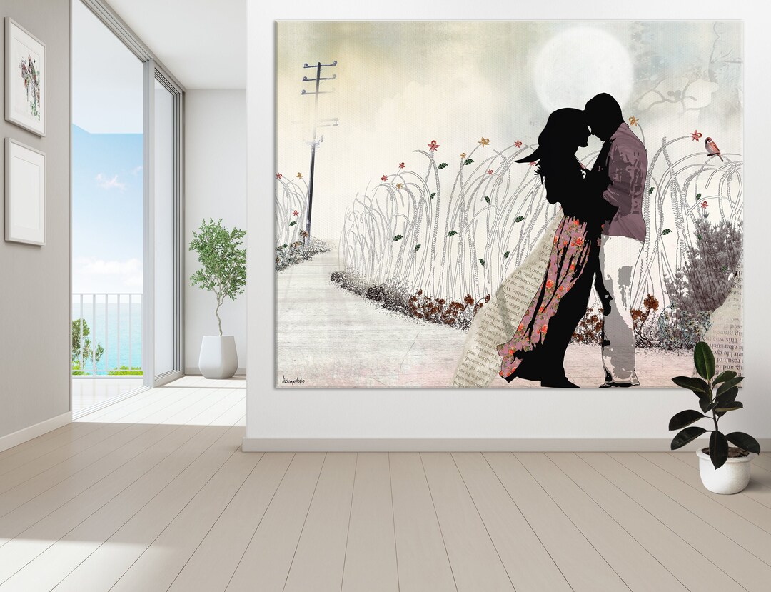 Large Wall Art, Love Painting, Love Couple Paintings, the Kiss, Canvas ...