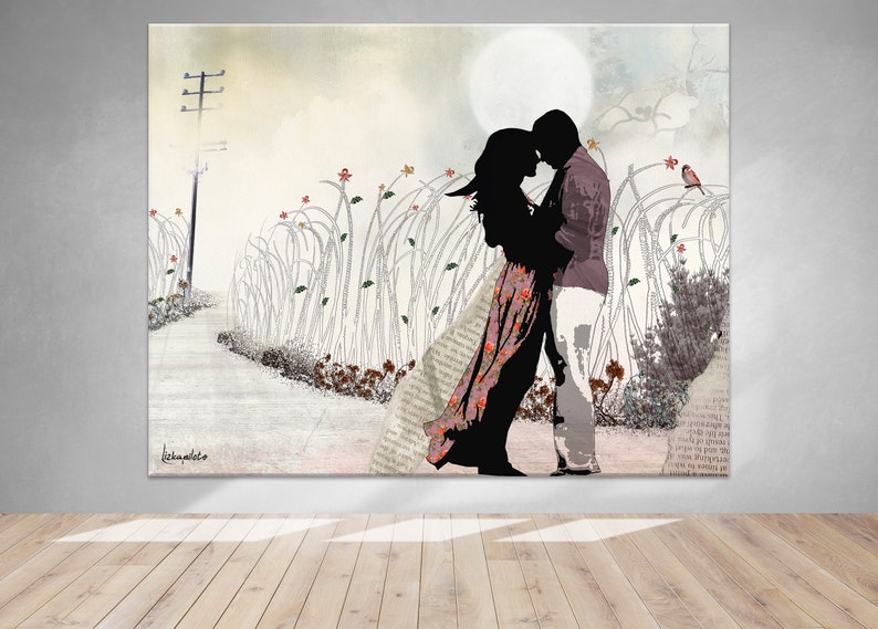 Large Wall Art, Love Painting, Love Couple Paintings, The Kiss, Canvas Print image 10