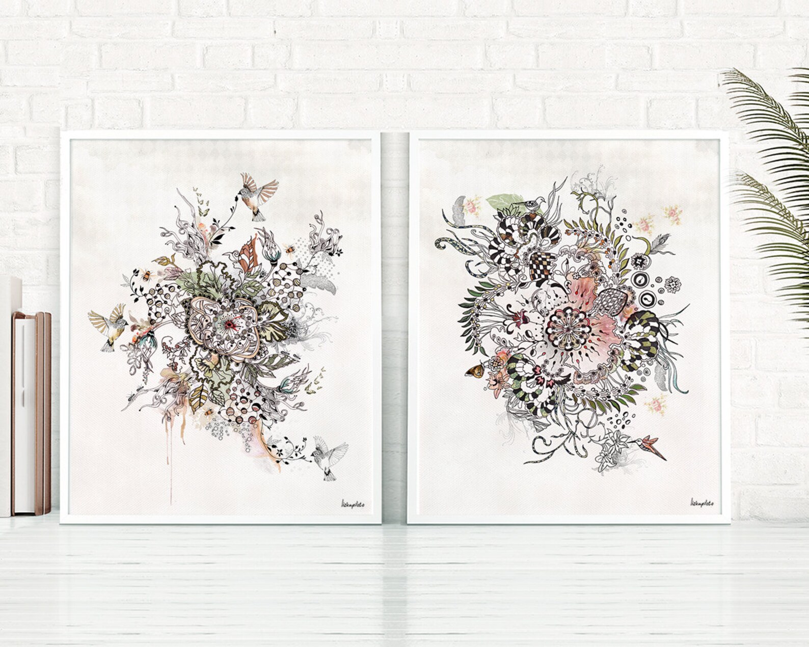 Set of 2 Prints Modern Wall Art Living Room Wall Art Print Etsy
