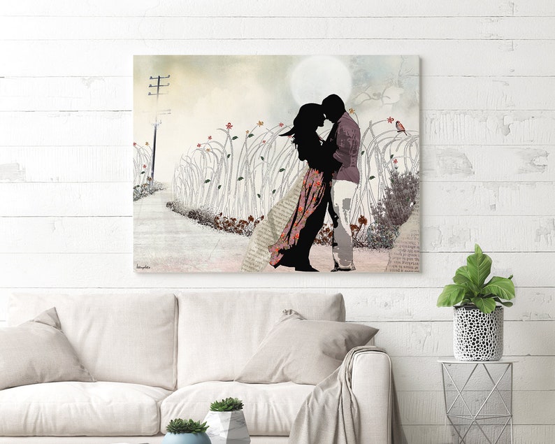 Large Wall Art, Love Painting, Love Couple Paintings, The Kiss, Canvas Print image 5