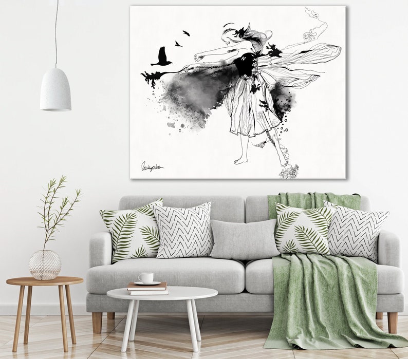 Black and White Wall Art Abstract Modern Art Office Wall Etsy