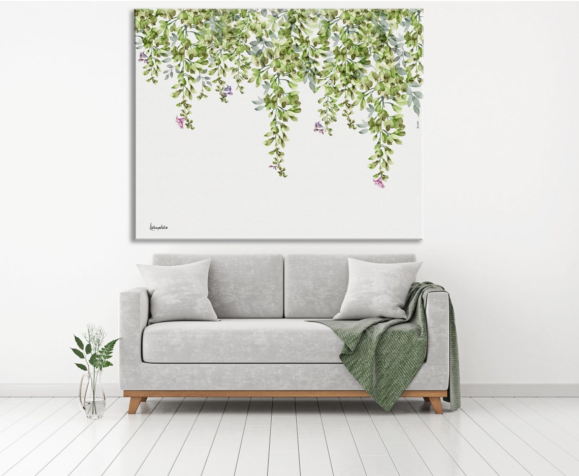 Botanical Wall Art Bedroom Wall Decor Leaf Wall Art Bedroom | Etsy