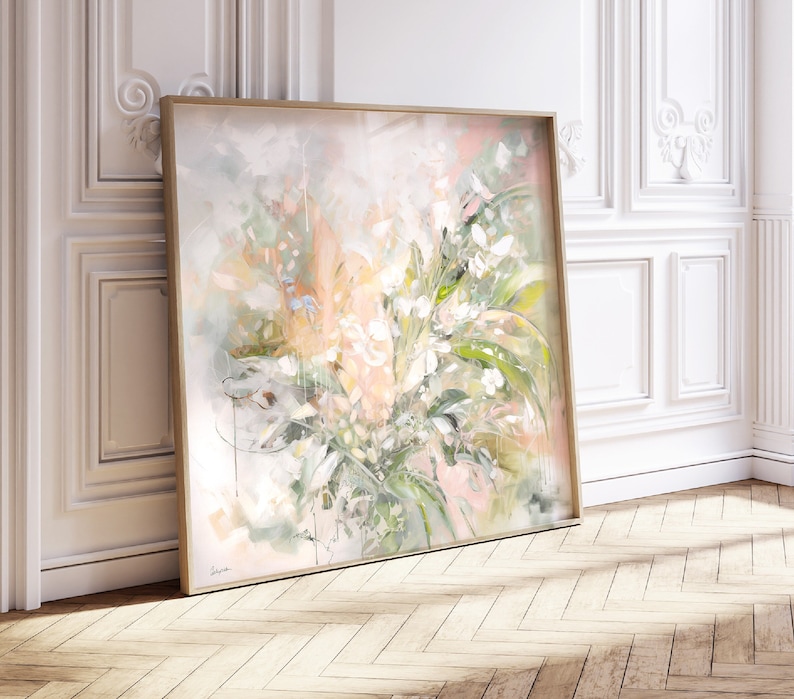 Abstract Painting Print, Soft Pastel Colors Wall Art, Extra large Modern Abstract Artwork, Trendy Aesthetic Minimalist Art, Living Room Art