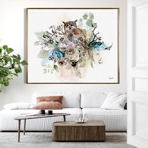 Original Owl Art, Wildlife Art Print, Owl Gift for Woman, Large Wall Art, Owl Decor, Animal Watercolor Painting, Owl Lover Gift, Animal Art image 8