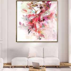 Abstract Painting Print, Hot Pink Wall Art, Modern Abstract Botanical Art, Eclectic Pink Wall Decor, Large Wall Art, Vibrant Color Painting