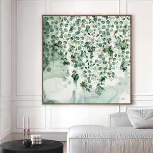 Farmhouse Wall Art, Abstract Botanical Art, Large Wall Art, Sage Green Art, Botanical Painting, Living Room Wall Art Oversized, Green Art