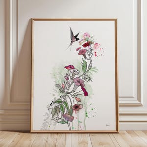 Watercolor Floral Print, Watercolor Wall Art, Pink Floral Art, Bedroom Art, Watercolor Painting, Flowers Painting, Pink Flowers Wall Art