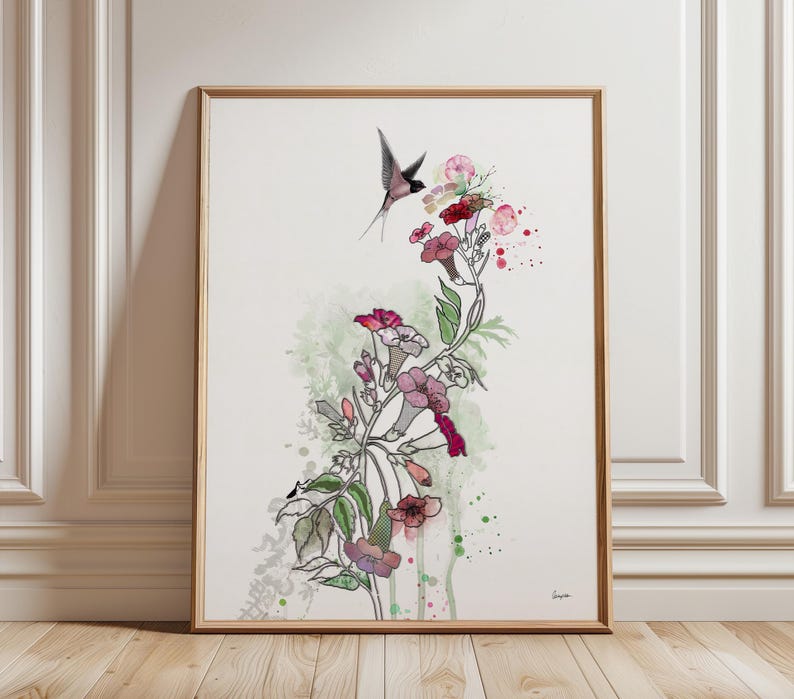 Watercolor Floral Print, Watercolor Wall Art, Pink Floral Art, Bedroom Art, Watercolor Painting, Flowers Painting, Pink Flowers Wall Art