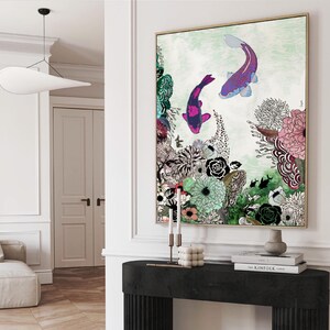 Fish Art, Living Room Art, Drawing Print, Fine Art Print, Modern Art, Feng Shui Art