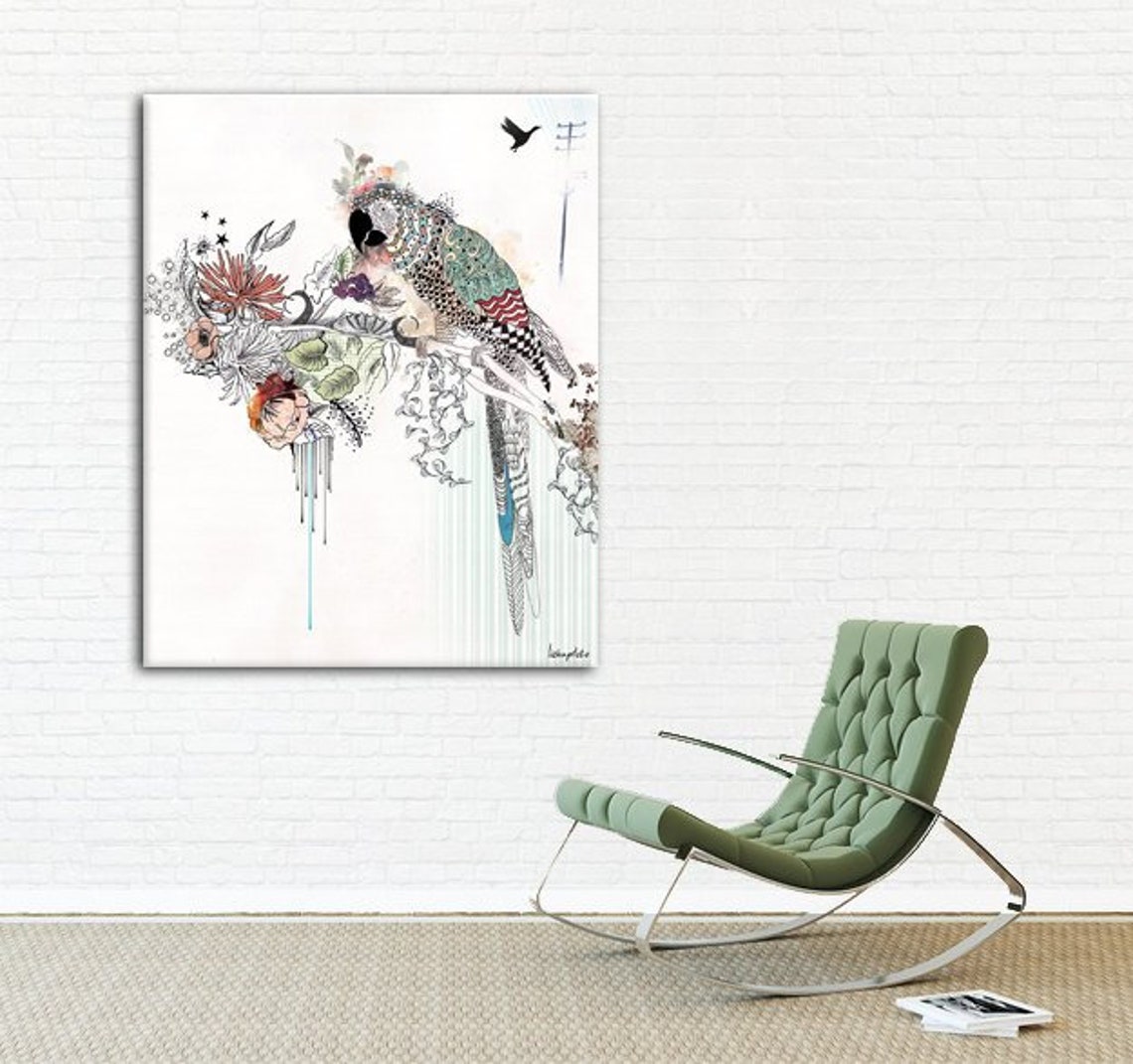 Large Tropical Wall Art Canvas Art Print Large Colorful Art Etsy