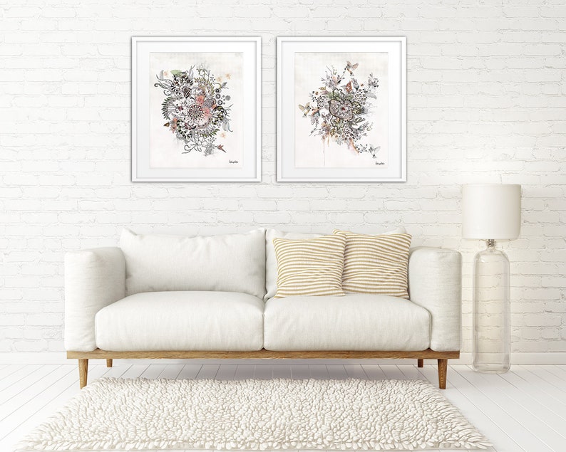 Set of 2 Prints Modern Wall Art Living Room Wall Art Print | Etsy