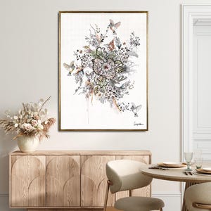 Modern Ink Drawing, Abstract Floral Art, Ink Art, Modern Art Print, Original Drawing, Ink Flowers Art, Abstract Wall Art, Modern Floral Art image 9