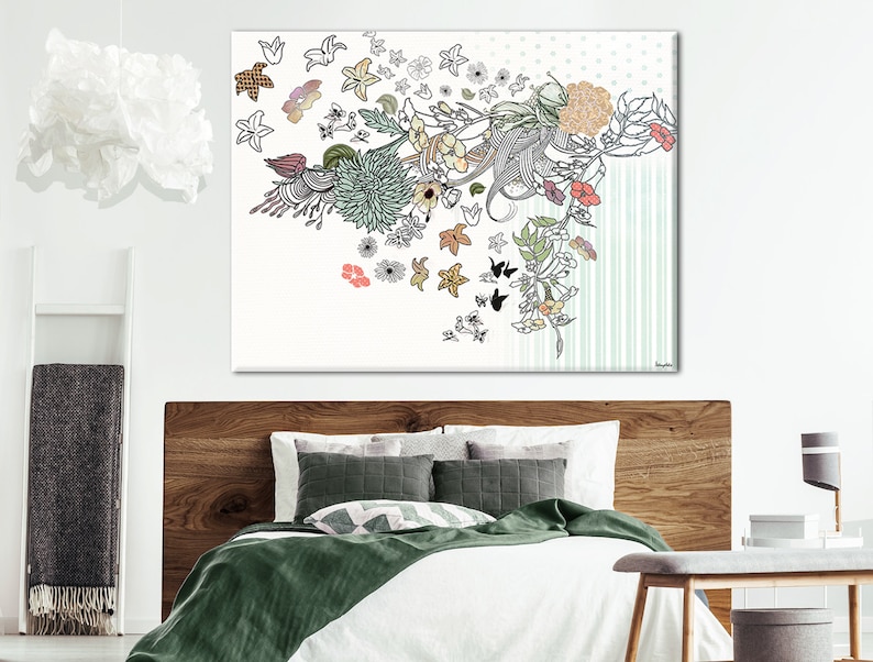 Floral Schlafzimmer Wand Kunstdruck, Original Blumen Malerei, große Leinwand, Leinwand für Schlafzimmer, großes Gemälde, Blumen Schlafzimmer Kunst Floral Schlafzimmer Wand Kunstdruck, Original Blumen Malerei, große Leinwand, Leinwand für Schlafzimmer, großes Gemälde, Blumen Schlafzimmer Kunst