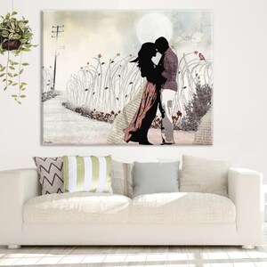 Large Wall Art, Love Painting, Love Couple Paintings, The Kiss, Canvas Print image 9