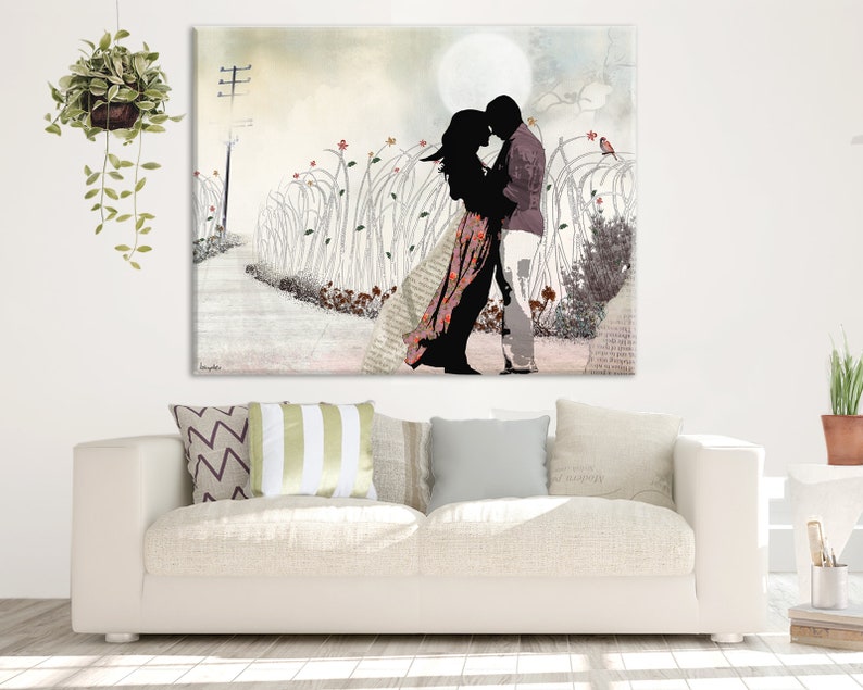 Large Wall Art, Love Painting, Love Couple Paintings, The Kiss, Canvas Print image 9