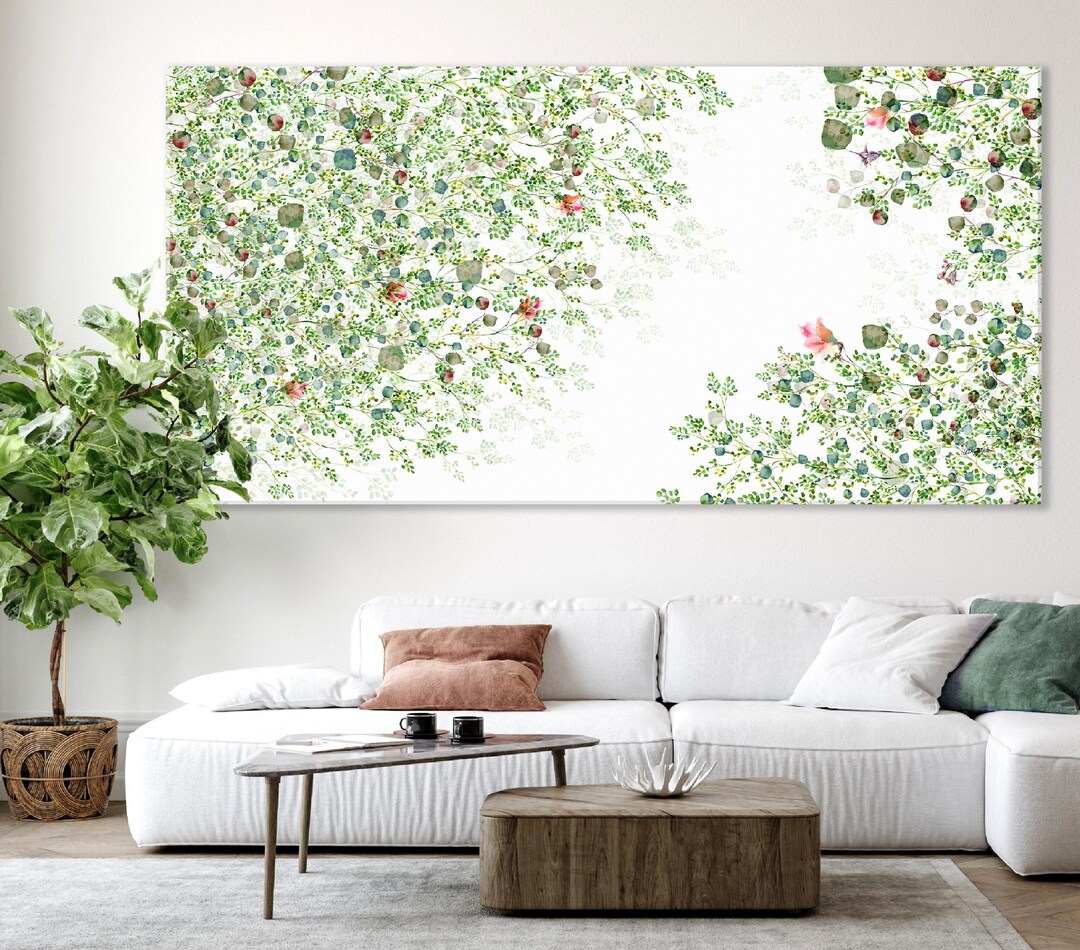 Large Panoramic Wall Art Canvas, Wildflowers Art, Farmhouse Wall Art