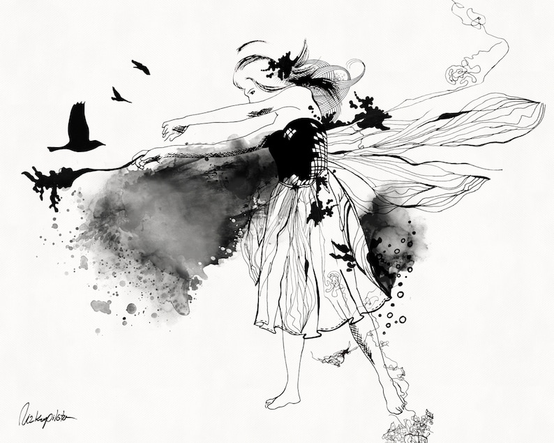 Black and White Wall Art Abstract Modern Art Office Wall Etsy