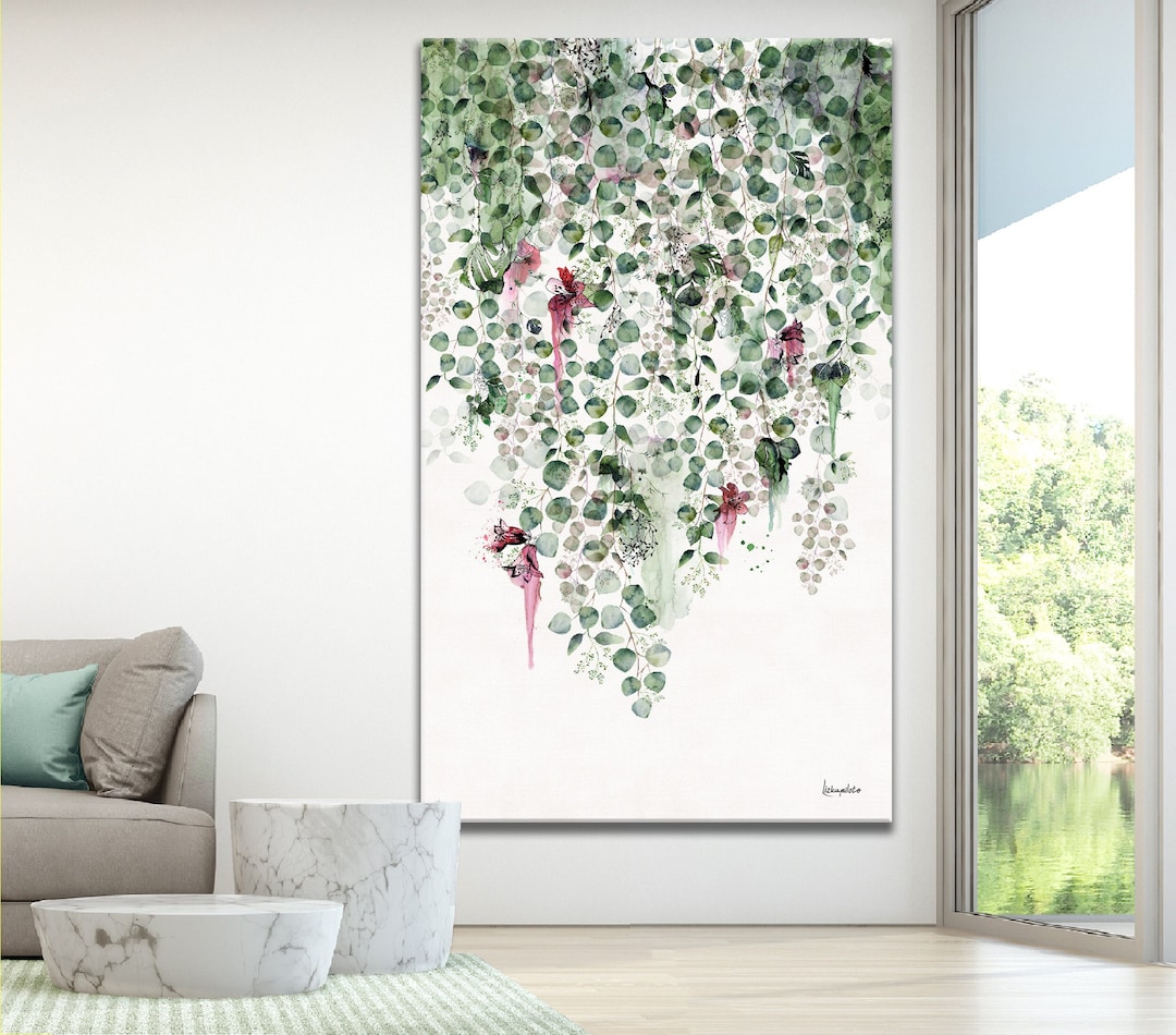Plant Wall Art, Large Vertical Wall Art Canvas, Botanical Watercolor — free download