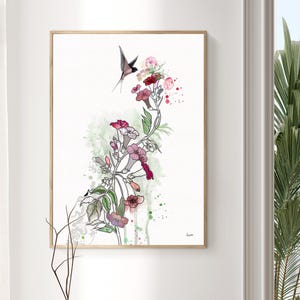 Watercolor Floral Print, Watercolor Wall Art, Pink Floral Art, Bedroom Art, Watercolor Painting, Flowers Painting, Pink Flowers Wall Art