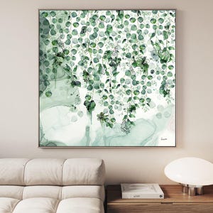 Farmhouse Wall Art, Abstract Botanical Art, Large Wall Art, Sage Green Art, Botanical Painting, Living Room Wall Art Oversized, Green Art