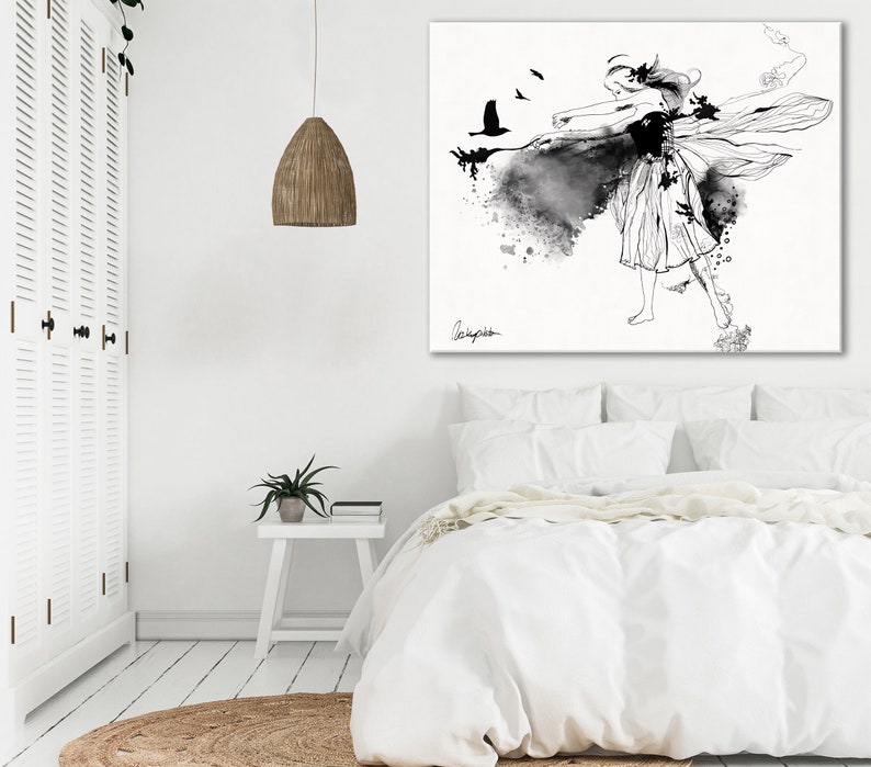 Black and White Wall Art Abstract Modern Art Office Wall Etsy