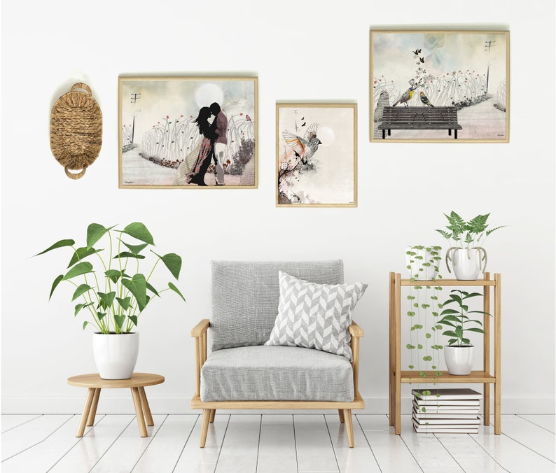 Bedroom Wall Art Gallery Wall Set Set of 3 Prints Boho | Etsy