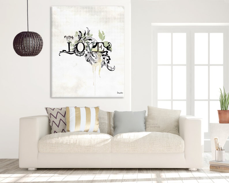 Large Love Wall Art Minimalist Bedroom Art Love Typography - Etsy