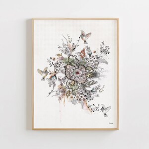 Modern Ink Drawing, Abstract Floral Art, Ink Art, Modern Art Print, Original Drawing, Ink Flowers Art, Abstract Wall Art, Modern Floral Art image 8