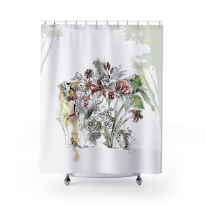 Boho Shower Curtain, Art Shower Curtain, Boho Bathroom Decor, Bathroom Decor, Colorful Elephant Shower Curtain