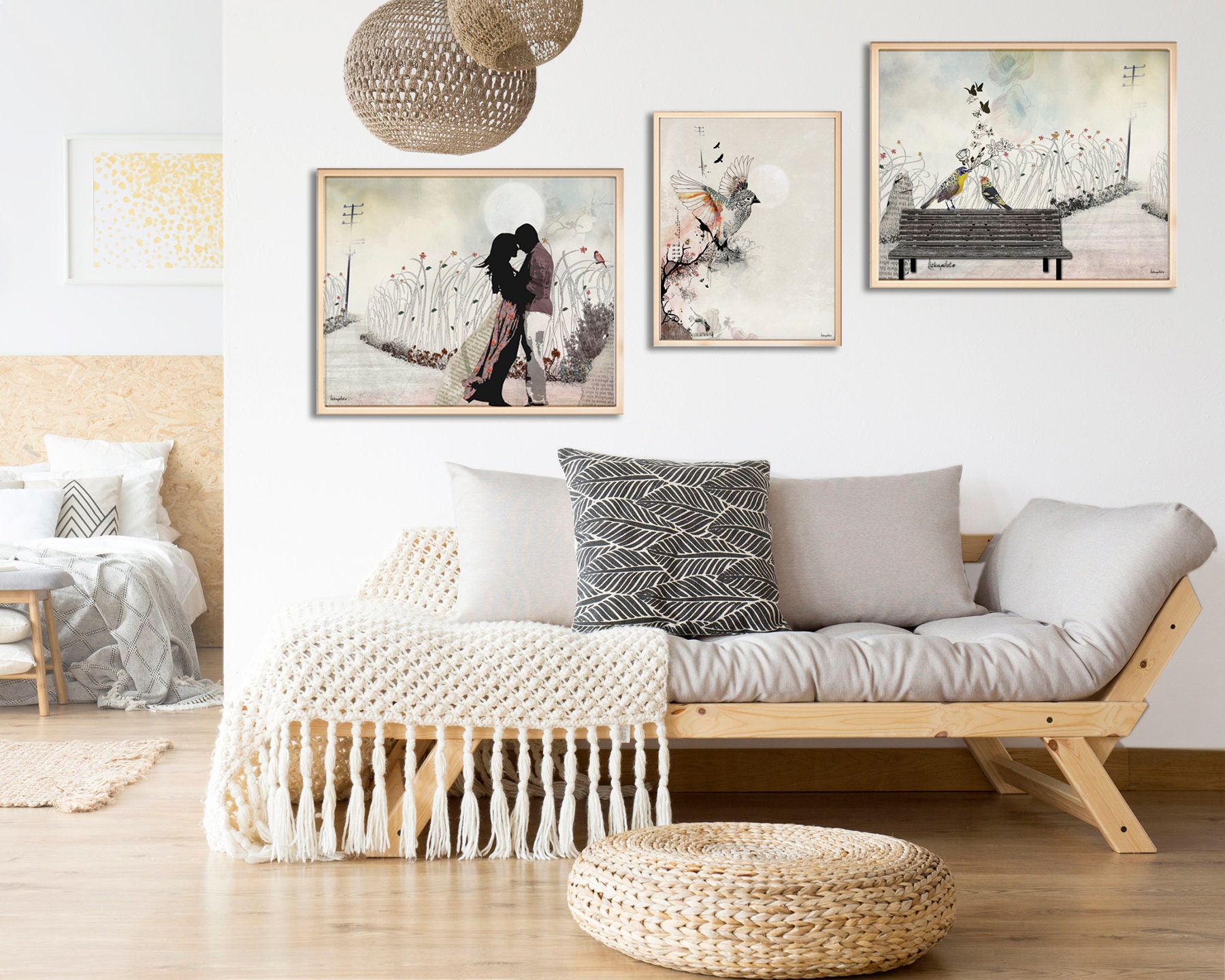 Vintage Leinwand-Wandbild 30,5x40,6 Cm - Boho Deko Für Wohnzimmer & Schlafzimmer