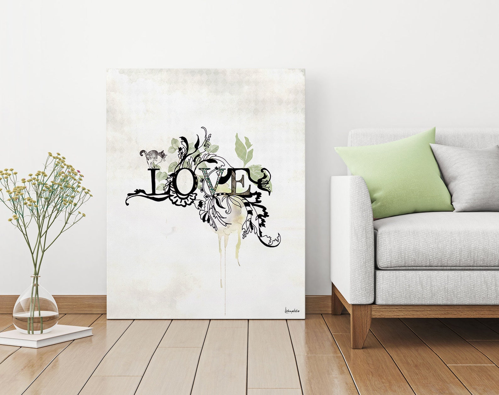 Large Love Wall Art Minimalist Bedroom Art Love Typography - Etsy