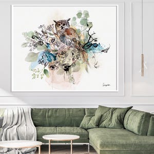 Original Owl Art, Wildlife Art Print, Owl Gift for Woman, Large Wall Art, Owl Decor, Animal Watercolor Painting, Owl Lover Gift, Animal Art image 10