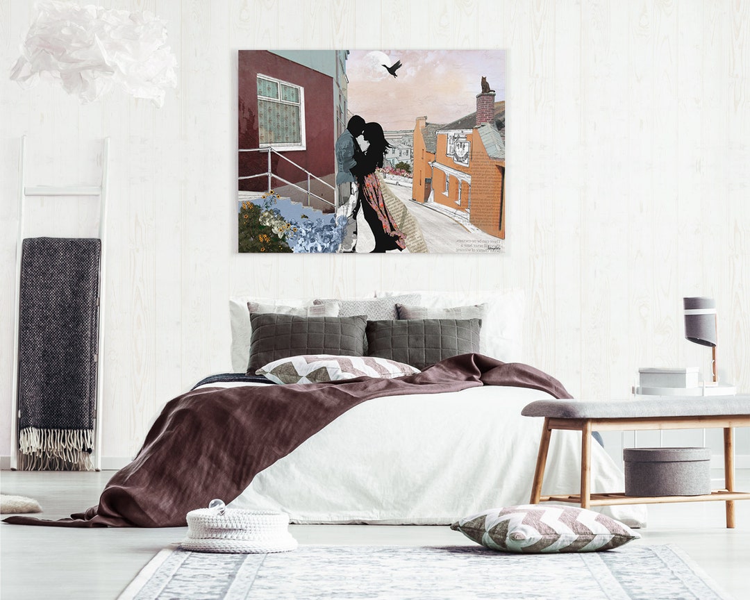 Couple Bedroom Decor, Master Bedroom Wall Art, Canvas Print, Large